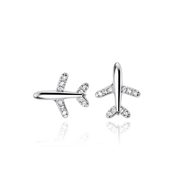 Silver Airplane Stud Earrings | Womens Stud Earrings Earrings Stud Earrings