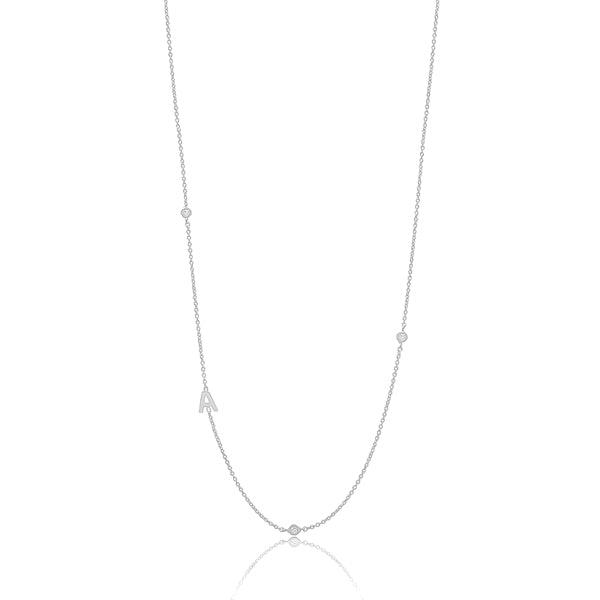 Silver Asymmetrical Initial Chain Necklace | Womens Sterling Silver Necklaces Chain Necklaces Chain Necklaces