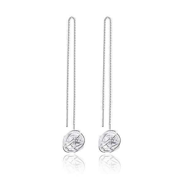 Silver Ball Of Wool Threader Earrings | Womens Threader Earrings Earrings Threader Earrings