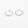 Silver Bead Huggie Hoop Earrings | Womens Simple Earrings Earrings Hoop Earrings