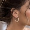 Silver Beaded Hoop Earrings | Womens Simple Earrings Earrings Hoop Earrings