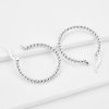 Silver Beaded Hoop Earrings | Womens Simple Earrings Earrings Hoop Earrings