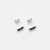 Silver Black Baguette Mini Stud Earrings | Womens Stud Earrings Earrings Stud Earrings