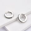 Silver Black Crystal Huggie Earrings | Womens Simple Earrings Earrings Hoop Earrings