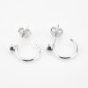 Silver Black Crystal Stud Huggie Hoop Earrings | Womens Simple Earrings Earrings Hoop Earrings