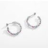 Silver Blue & Red Crystal Open Hoop Earrings | Womens Hoop Earrings Earrings Hoop Earrings