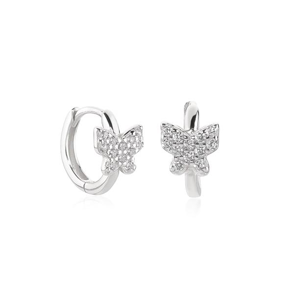 Silver Butterfly Huggie Hoop Earrings | Womens Hoop Earrings Earrings Hoop Earrings