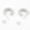 Silver Chunky Crystal Huggie Hoop Earrings | Womens Huggie Earrings Earrings Hoop Earrings