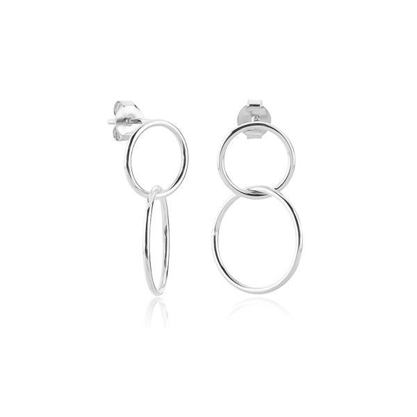 Silver Circle Drop Earrings | Womens Hoop Earrings Drop Earrings Drop Earrings