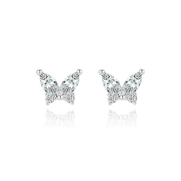 Silver Crystal Butterfly Stud Earrings | Womens Stud Earrings Earrings Stud Earrings