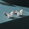 Silver Crystal Butterfly Stud Earrings | Womens Stud Earrings Earrings Stud Earrings