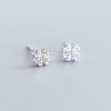 Silver Crystal Clover Stud Earrings | Womens Stud Earrings Earrings Stud Earrings