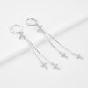 Silver Crystal Cross Drop Chain Hoop Earrings | Womens Drop Earrings Drop Earrings Drop Earrings