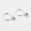 Silver Crystal Eye Mini Hoop Earrings | Womens Hoop Earrings Drop Earrings Drop Earrings