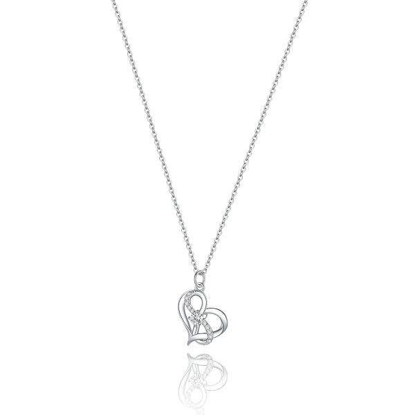 Silver Crystal Heart Infinity Pendant Necklace | Womens Heart Necklaces Heart Necklaces Heart Necklaces