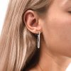 Silver Crystal Link Chain Drop Earrings | Womens Simple Earrings Drop Earrings Drop Earrings