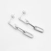 Silver Crystal Link Chain Drop Earrings | Womens Simple Earrings Drop Earrings Drop Earrings