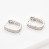 Silver Crystal Pavé Oval Hoop Earrings | Womens Hoop Earrings Earrings Hoop Earrings