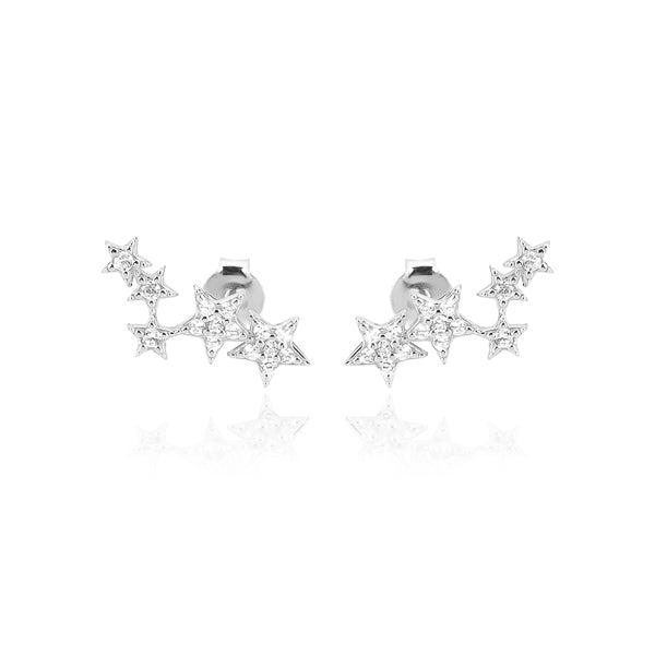 Silver Crystal Star Cluster Earrings | Womens Stud Earrings Earrings Stud Earrings