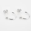 Silver Crystal Stud Huggie Hoop Earrings | Womens Huggie Earrings Earrings Hoop Earrings