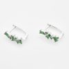 Silver Green Crystal U Hoop Earrings | Womens Hoop Earrings Earrings Hoop Earrings