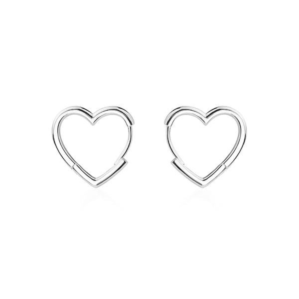 Silver Heart Hoop Earrings | Womens Hoop Earrings Earrings Hoop Earrings