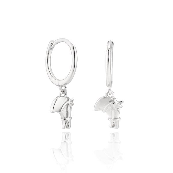 Silver Horse Hoop Earrings | Womens Simple Earrings Drop Earrings Drop Earrings