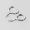 Silver Lightning Bolt Huggie Hoop Earrings | Womens Hoop Earrings Drop Earrings Drop Earrings