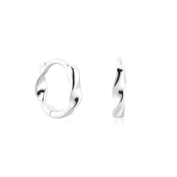 Silver Mini Double Twist Hoop Earrings | Womens Sleeper Earrings Earrings Hoop Earrings