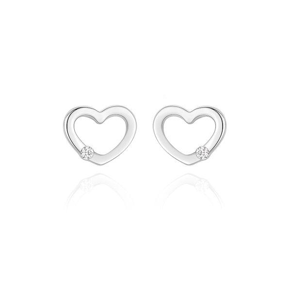 Silver Open Heart Stud Earrings | Womens Stud Earrings Earrings Stud Earrings