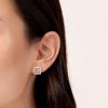 Silver Open Square Stud Earrings | Womens Stud Earrings Earrings Stud Earrings