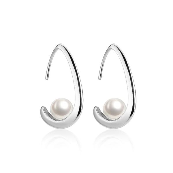 Silver Open Waterdrop Hoop Pearl Earrings | Womens Drop Earrings Drop Earrings Drop Earrings