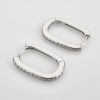 Silver Oval Crystal Hoop Earrings | Womens Hoop Earrings Earrings Hoop Earrings