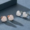 Silver Pavé Crystal Heart Stud Earrings | Womens Stud Earrings Earrings Stud Earrings