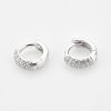 Silver Pavé CZ Huggie Hoop Earrings | Womens Huggie Earrings Earrings Hoop Earrings