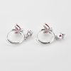 Silver Pink Crystal Butterfly Huggie Hoop Earrings | Womens Drop Earrings Drop Earrings Drop Earrings