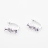 Silver Purple Crystal U Hoop Earrings | Womens Hoop Earrings Earrings Hoop Earrings