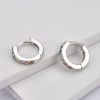 Silver Rainbow Crystal Huggie Earrings | Womens Sleeper Earrings Earrings Hoop Earrings