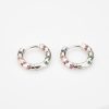 Silver Rainbow Hoop Earrings | Womens Simple Earrings Earrings Hoop Earrings