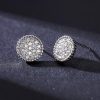 Silver Round Crystal Pavé Stud Earrings | Womens Stud Earrings Earrings Stud Earrings