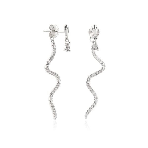 Silver Snake Crystal Drop Earrings | Womens Drop Earrings Drop Earrings Drop Earrings