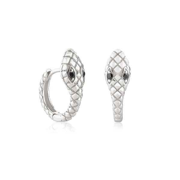 Silver Snake Huggie Hoop Earrings | Womens Hoop Earrings Earrings Hoop Earrings