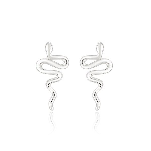 Silver Snake Stud Earrings | Womens Simple Earrings Earrings Simple Earrings