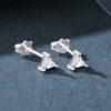 Silver Triangle CZ Mini Stud Earrings | Womens Simple Earrings Earrings Simple Earrings