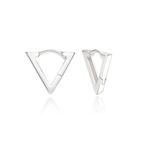 Silver Triangle Huggie Hoop Earrings | Womens Hoop Earrings Earrings Hoop Earrings