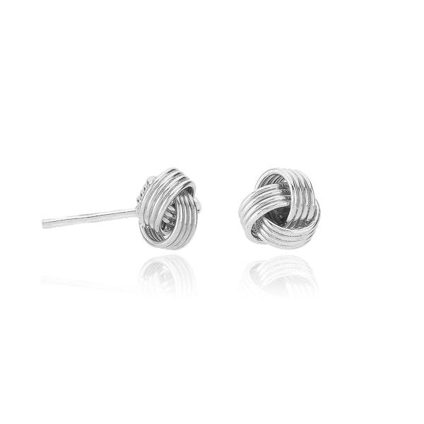 Silver Triple Knot Stud Earrings | Womens Stud Earrings Earrings Simple Earrings