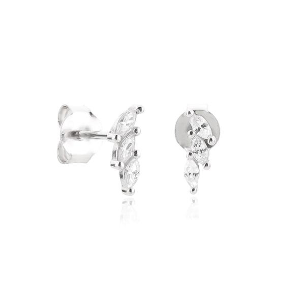 Silver Triple Marquise Stud Earrings | Womens Stud Earrings Earrings Stud Earrings