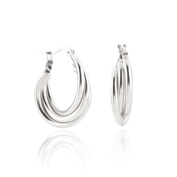 Silver Triple Twist Hoop Earrings | Womens Hoop Earrings Earrings Hoop Earrings