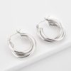 Silver Triple Twist Hoop Earrings | Womens Hoop Earrings Earrings Hoop Earrings