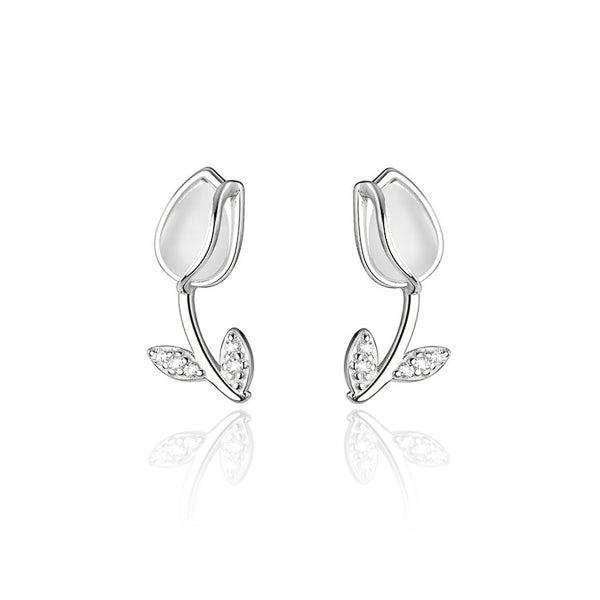 Silver Tulip Earrings | Womens Stud Earrings Earrings Stud Earrings